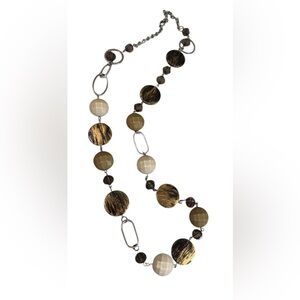 #636 Long Mixed Bead Statement Necklace